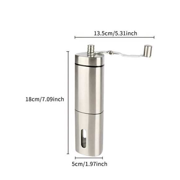 Deko stainless steel hand cranked coffee grinder ceramic grinding burr - Picture 3 of 8